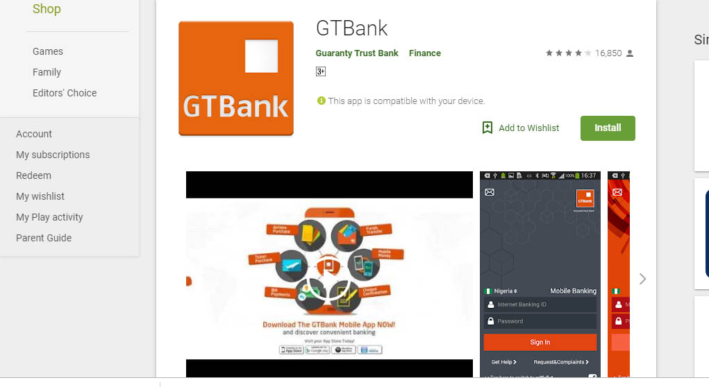 Download GTBank mobile banking app for android on google play store
