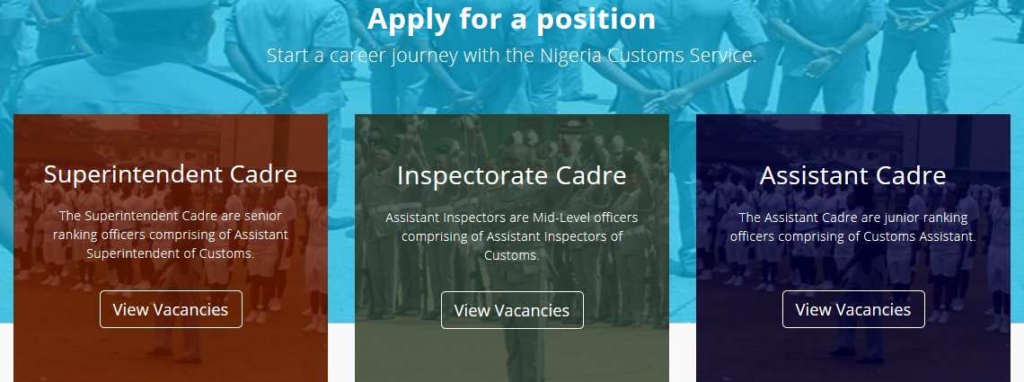 Start a Journey with the Nigeria Customs: Apply for a position