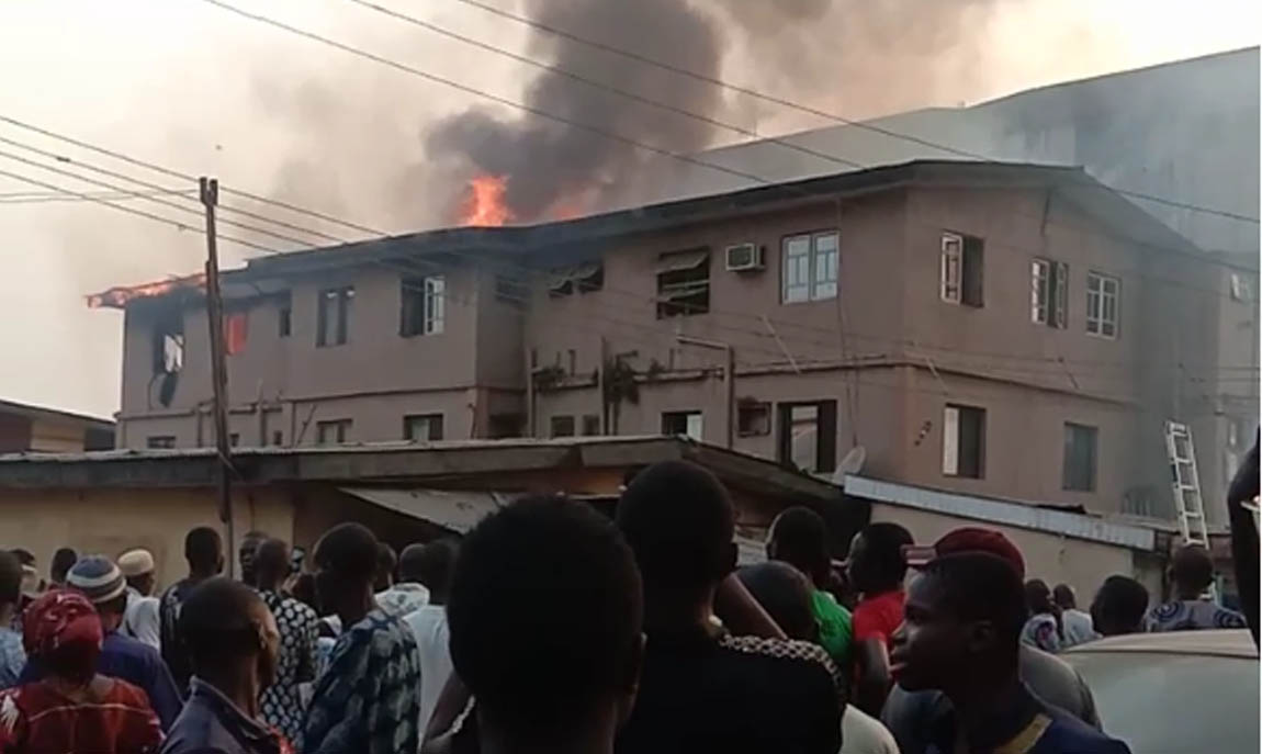 Storey building on fire in Ketu Lagos State