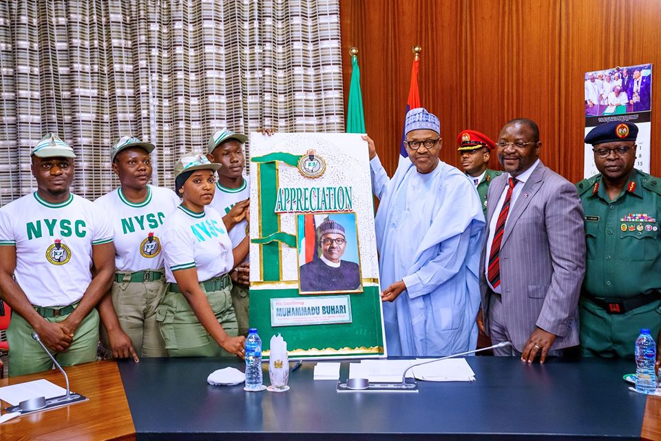 corp members salute President Buhari for Allowance increase: Aso Villa